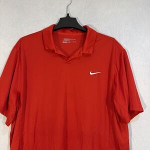 nike golf polo dri fit Men's Short Sleeve Polo Red XL Nike Swoosh Comfort Casual